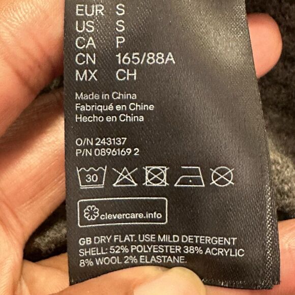 H&M Rhinestone Button Cardigan Boxy V neck Sweater Brown Gray Small Medium - Picture 5 of 7